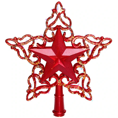Звезда на ёлку Снежная звезда 20 см, Красный_5