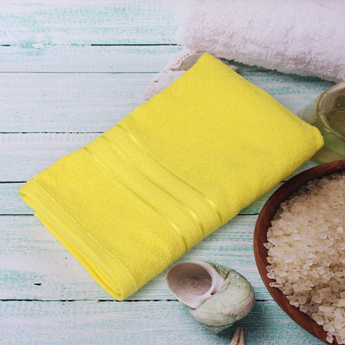 Полотенце махровое 70120см Comfort цвет желтый 01040 плотность 300грм2_4