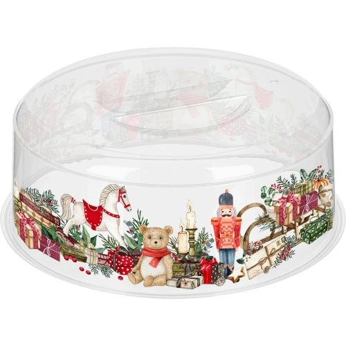 Крышка для СВЧ D250мм с декором "Игрушки" (бесцветный)