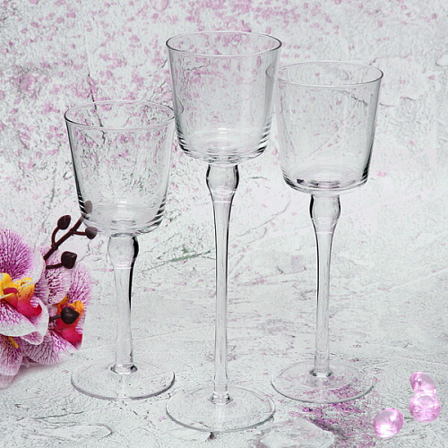 Подсвечники в наборе 3шт Crystal 7,520,23,26см _8