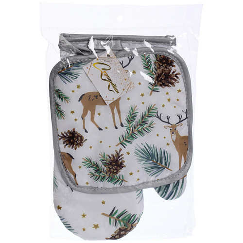 Прихватка в наборе с варежкой Северный Олень, 17,517,5 см и 2717 см_9