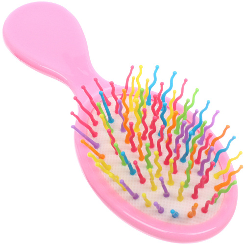 Расчёска массажная детская Little darling, Милая Аннет, цвет нежно - розовый, разноцветные зубчики, 13,86см (пакет с подвесом)_4