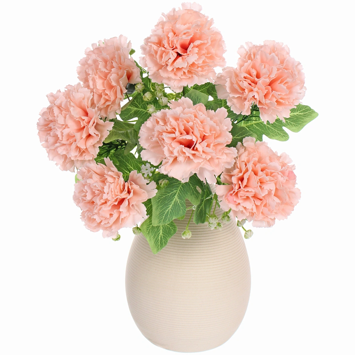 Искусственные цветы "Букет гвоздик" 35см 7 цветков персиковые