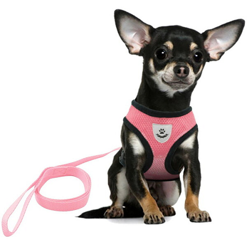 Шлейка с поводком 118см Sweet puppy размер L, цвет розовый Ultramarine_4