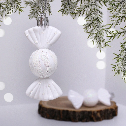 Ёлочные игрушки "Таинственное очарование" Конфетки 8 см (набор 2шт), белый