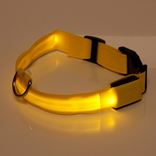 Ошейник для собак Люмисцент 2,550см светящийся, цвет желтый Ультрамарин_7