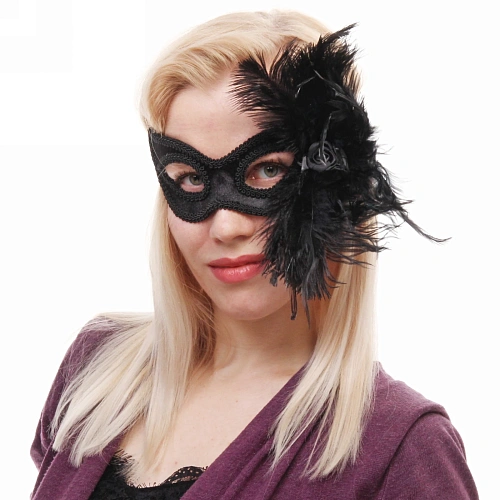 Маска карнавальная Таинственная леди, черный_5