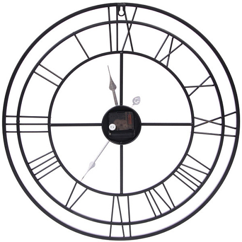 Часы настенные LOFT HOME  50см, желтые цифры_4