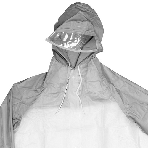 Дождевик-плащ детский Радуга с капюшоном,регулирманжет,с отделпод рюкзак, цвет бело-серый, размер XL(9557см) ДоброСад_3