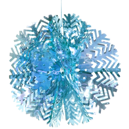 Украшение фольгированное "Снежный шар" d-30 см, Голубой