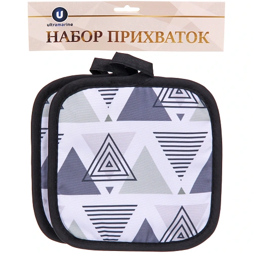 Прихватка в наборе Geometry, треугольники серые, 1717 см, 2 шт_4