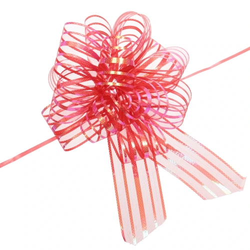 Бант для оформления подарка "Сияние" 5 см, d=15 см, Красный