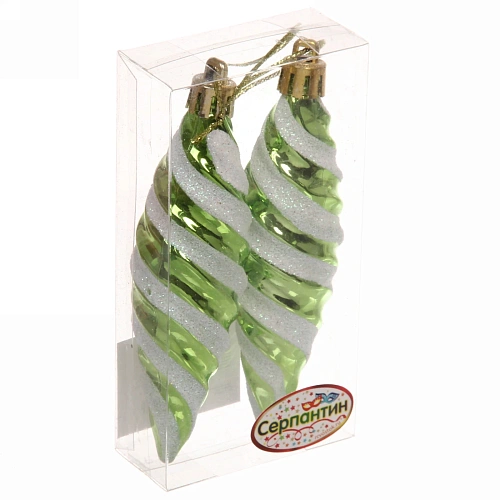 Ёлочные игрушки Таинственное очарование Сосульки 10 см (набор 2шт), салатовый_3