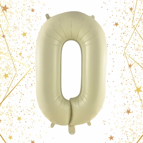 Шар фольгированный 32'/81см "Цифра "0" (молочный)