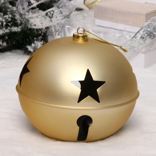 Новогодний шар "Бубенчик" 20 см, Золото