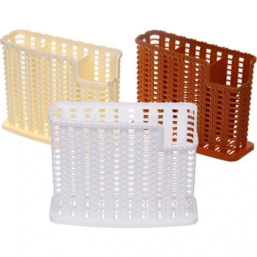 Подставка для столовых приборов пластиковая "Косичка" 18,5*14*6см 3секции