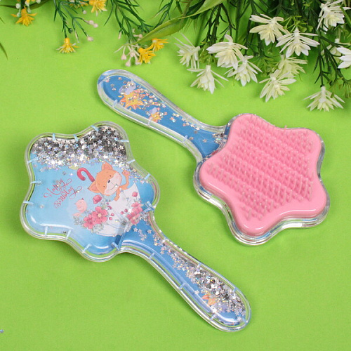 Расческа массажная детская Gloria, Лисенок, цвет голубой, на подвесе, 178см, _4