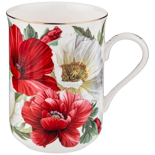 Кружка фарфоровая 350мл "Маки" 